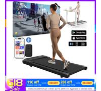 Tapis roulant 300lbs pour la maison 2,5hp tapis roulant tapis de marche LCD affichage numérique des données 2in1 marche course Fitness exercice Machine Gold