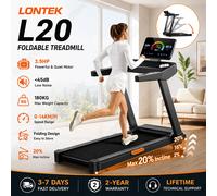 Tapis roulant pliable LONTEK L20 avec inclinaison manuelle de 20 %, vitesse de 14 km/h et capacité de 180 kg. Notre tapis roulant intègre 3 niveaux de réglage rapide (2 %, 16 %, 20 %) pour une L20
