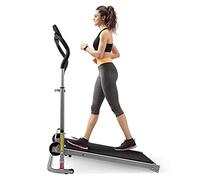 Tapis roulant pliable mécanique, machine de course avec écran LCD pour vitesse, temps, distance et calories, la hauteur de la poignée est réglable, idéal pour la maison/le