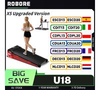 Tapis roulant pliable ROBORE U18 avec inclinaison de 12 %, vitesse maximale de 10 km/h, 3 niveaux, moteur sans balais de 2,75 CV, capacité de 150 kg, en temps réel U18