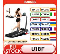 Tapis roulant ROBORE U18F avec inclinaison de 15 %, vitesse maximale de 10,5 km/h, moteur de 2,5 CV, 3 niveaux d'inclinaison, capacité de 136 kg, écran LED, faible niveau sonore U18F