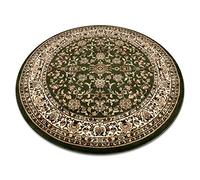 Tapis Royal Classique, Traditionnel, pour la Chambre, Le Salon, la Chambre à Coucher, de Haute qualité Vert, Cercle 120 cm