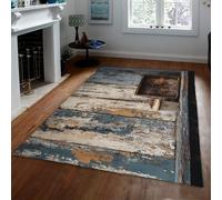 Tapis Rustique Lavable 180 x 210 cm Style Industriel Shabby Chic Intérieur Extérieur Porte Tapis pour Salon Salle d’étude Chambre Patio Poils Ras Antidérapant