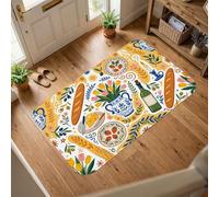 Tapis rustique tulipes - Tapis rustique antidérapant - Résistant à la décoloration - Pour entrée, salle de bain, buanderie, chevet, 0,9 x 1,5 m
