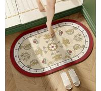 Tapis Salle De Bain 40X60 Fleur Jaune Terre De Diatomée Tapis Antidérapant, Séchage Rapide Absorbant Tapi Cuisine Doux,Tapi Douche,pour Cuisine Et Baignoire Bain, Salon