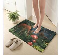 Tapis Salle De Bain 40X60Cm Champignons Rouges Doux en Microfibre,Absorbant Tapis Antidérapant,Lavable en Machine,pour Salle De Bain Et Salon