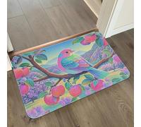 Tapis Salle De Bain 40X60Cm Oiseau Rose Doux en Microfibre,Absorbant Tapis Antidérapant,Lavable en Machine,pour Salle De Bain Et Salon