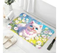 Tapis Salle De Bain 40X60Cm Pierre Précieuse Rose Doux en Microfibre,Absorbant Tapis Antidérapant,Lavable en Machine,pour Salle De Bain Et Salon