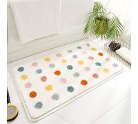 Tapis Salle De Bain 40X60Cm Vert Orange Moelleux Et Confortable Microfibre,Absorbant Tapis Antidérapant,Lavable en Machine Séchage Rapide,pour Salle De Bain Et Salon