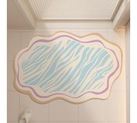 Tapis Salle De Bain 50X80Cm Bleu Violet Ultra Absorbant Tapis De Bain en Diatomite,Antidérapant Séchage Rapide Doux,pour Porte D'Entrée,Chevet,Canapé, Salon