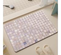 Tapis Salle De Bain 50X80Cm Gris Violet Ultra Absorbant Tapis De Bain en Diatomite,Antidérapant Séchage Rapide Doux,pour Porte D'Entrée,Chevet,Canapé, Salon