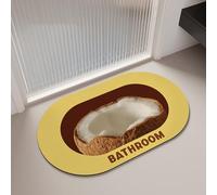 Tapis Salle De Bain 50X80Cm Noix De Coco Brune Ultra Absorbant Tapis De Bain en Diatomite,Antidérapant Séchage Rapide Doux,pour Porte D'Entrée,Chevet,Canapé, Salon