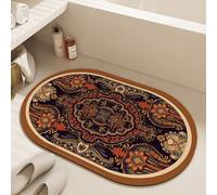 Tapis Salle De Bain 50X80Cm Orange Violet Ultra Absorbant Tapis De Bain en Diatomite,Antidérapant Séchage Rapide Doux,pour Porte D'Entrée,Chevet,Canapé, Salon