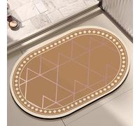 Tapis Salle De Bain 50X80Cm Triangle Violet Ultra Absorbant Tapis De Bain en Diatomite,Antidérapant Séchage Rapide Doux,pour Porte D'Entrée,Chevet,Canapé, Salon