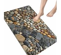 Tapis Salle de Bain Antidérapant 50x80 cm, Tapis de Bain Diatomite Super Absorbant, Tapis Douche Séchage Rapide, Petit Tapis Taille Lavable Tapis Bain, Tapis de Douche Doux Microfibre Pebble 978