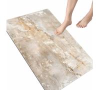 Tapis Salle de Bain Antidérapant 90x120 cm, Tapis de Bain Diatomite Super Absorbant, Tapis Douche Séchage Rapide, Tapis Grande Taille Lavable Tapis Bain, Tapis de Douche Doux Microfibre Beige 100