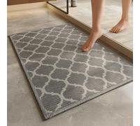 Tapis Salle de Bain Antiderapant Doux, Absorbant l'eau, Tapis de Porte Cuisine, Séchage Rapide Lavable，Tapis d'alimentation(Gray,60x90cm)
