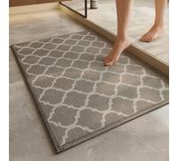 Tapis Salle de Bain Antiderapant Doux, Absorbant l'eau, Tapis de Porte Cuisine, Séchage Rapide Lavable，Tapis d'alimentation(Khaki,50x80cm)