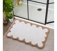 Tapis Salle De Bain Border Brune Bathroom Mat pour Salle de Bain et Douche Antidérapant Moelleux,Lavable en Machine,Tapis de Douche Absorbant l'eau