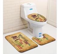 Tapis Salle De Bain Gloire À Dieu Ensemble De 3 Pièces Antidérapant Absorbant Tapis Toilette Lavable en Machine en Microfibre Tapis WC pour De Salle De Bain Toilette WC