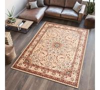 Tapis Salle de séjour Chambre à coucher Tapis à poils courts Classique Design Oriental Médaillon Baroque Orient Beige Crème Marron Oekotex 120 x 170 cm