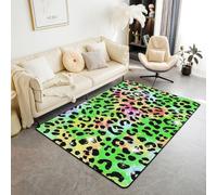Tapis Salon 100x150cm Imprimé Guépard Tapis Chambre Cravate Tapis Sol Peau de Léopard Teinture Décoration D'Intérieur Peau Animal Safari Africain Ciel ÉtoiléLéopard à Sequins Galaxie Original