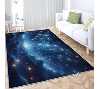Tapis Salon 120 x 170 cm Runner rectangulaire Lavable imprimé Bleu, Tapis Ciel Nocturne Galaxie Galaxie décoratif antidérapant - Runner Bas Doux pour Chambre décoration Sol