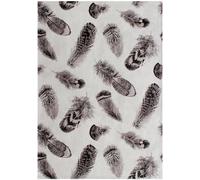 Tapis salon 120x170 PLUMES Gris , tapis en coton
