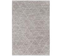 tapis salon 140x200 tissé en coton marron clair rectangle motif scandinave COTONA