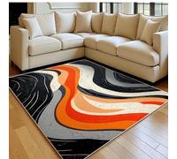 Tapis Salon 160 x 230 cm Lignes géométriques Doux Poil Court Antidérapant Abstrait Grand Tapis Chambre Canapé Couloir Décoration Maison Moderne
