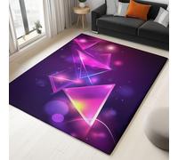 Tapis Salon 160 x 230 cm Motif Triangles Fantastiques Modernes, Tapis Grande Taille pour Chambre Adulte Moderne à Poils Ras, Lavable et Antidérapant pour Décoration Intérieure Violet