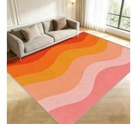 Tapis Salon 160x230 cm Vagues Abstraites 3D Imprimé, Ne Se Décolore | Poils Courts Antidérapant, Lavable, Années 1970 Tapis de Sol Intérieur Doux, Confortable pour Salon et Chambre