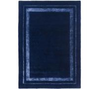 tapis salon 170x240 fait main en laine bleu rectangle motif simple REDOOK