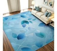 Tapis Salon 180 x 240 cm Moderne Élégant Lavable en Machine Antidérapant | Poil Ras Doux Tapis Chambre Botanique Feuilles Tourbillon pour Chambre d'enfant, couloir et salle de bains