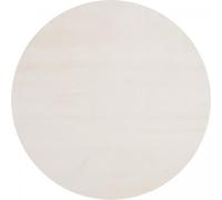 Tapis salon Ø200cm LYN10 LAVABLE Crème uni, tapis shaggy à longs poils