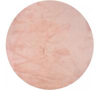 Tapis salon Ø200cm LYN10 LAVABLE Gris Rose, tapis shaggy à longs poils