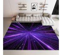 Tapis Salon 60 x 110 cm - Rose Tapis Doux Décorations Chambre à Coucher Design Style De Jeu 3D Néon Lignes Moquette Lavable en Machine pour Chambre d'enfant Couloir Salle à Manger