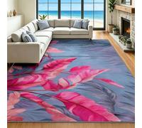 Tapis Salon 60 x 90 cm Aquarelle Botanique Lavable en Machine Antidérapant | Poil Ras Doux Tapis Chambre Jungle Monstera pour Chambre d'enfant, couloir et salle de bains