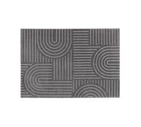 Tapis Salon à poil court - TESSO LIVING - Boho géométrique - Gris - 80x150 cm