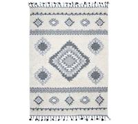 Tapis salon à reliefs losanges crème 160x230