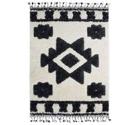 Tapis salon à reliefs triangles crème gris 120x170