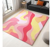 Tapis Salon Abstrait Camouflage Bloc de Couleur Géométrique Modèle 140 x 200 cm Lavable en Machine Super Doux et Antidérapant Tapis Décoratif Salon Doux Poil Court pour Chambre Adulte, Salle à Manger