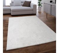 Tapis Poils Longs, Shaggy Pour Salon, Moelleux, Doux, Lavable, Blanc Uni [120x170 cm]