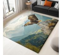 Tapis Salon Aigles d'oiseaux Naturels Motif Tapis de Chambre Doux Et Confortable Facile d'entretien Brun Poils Courts Antidérapant Tapis de Sol Lavable 80 x 150 cm
