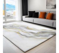 Tapis Salon Art Abstrait De Texture De Marbre 120 x 180 cm Tapis Décoratif Lavable en Machine Gris, Moquette de Salon Moderne Doux Antidérapant pour Salon Chambre Salle a Manger