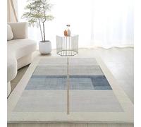Tapis Salon Beige Bleu Gris Antidérapant Soft - Chambre Filles Enfants Couloir Décor - Lavable (100x140cm)