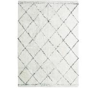 Tapis salon berbère en coton motifs losanges écru naturel 190x290