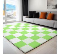 Tapis Salon Bloc Géométrique Collage Mosaïque Modèle 120 x 170 cm Lavable en Machine Super Doux et Antidérapant Tapis Décoratif Salon Doux Poil Court pour Chambre Adulte, Salle à Manger