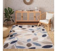 Tapis Salon Chambre à coucher Modern Design Bleu Beige Gris Crème 120 x 170 cm
