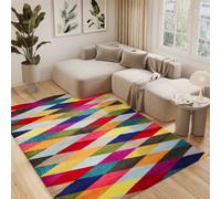 Tapis Salon Chambre à coucher Modern Design Coloré Multicolore Géométrique Chambre d'adolescent 140 x 190 cm